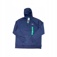 Bluzy męskie - Wciągana granatowa bluza męska kaptur FILA XL - miniaturka - grafika 1