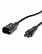 Kable - Value kabel sieciowy IEC320/C14 wtyczka - gniazdo C5, czarny, 1,8 m 19.99.1119 - miniaturka - grafika 1