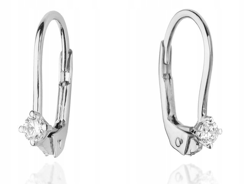 Złote kolczyki 585 DELIKATNE Z BRYLANTAMI 0,95g diamenty dla niej 14kt