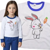 Piżamy dla dziewczynek - Piżama dziecięca Królik Zając Puszczający Bańki Marchewki 110/116 - VoloDonum - miniaturka - grafika 1
