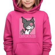 Bluzy dla dziewczynek - Bluza Dziecięca Malinowa Z Kapturem Na Prezent Dla Fanki Kuromi Wzory - 128 - miniaturka - grafika 1