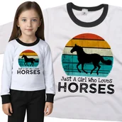 Piżamy dla dziewczynek - Piżama dziecięca Dziewczyna Która Kocha Konie 98/104 - VoloDonum - miniaturka - grafika 1