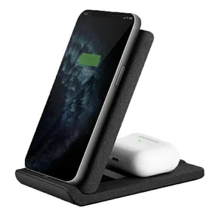 Uniq Ładowarka  UNIQ Ład indukcyjna Vertex Duo 2in1 15W Fast charge szary/charcoal grey UNIQ374GRY - Ładowarki do telefonów - miniaturka - grafika 1