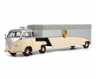 Samochody i pojazdy dla dzieci - Schuco Vw T1 Porsche Race Car Transporter  1:18 450021800 - miniaturka - grafika 1