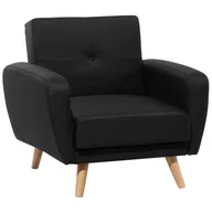 Fotele - Beliani Fotel tapicerowany czarny rozkładany FLORLI - miniaturka - grafika 1