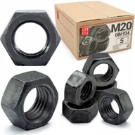 Śruby i nakrętki - Nakrętka sześciokątna M20 6-kątna metryczna DIN 934 czarna kl. 6 5szt. - miniaturka - grafika 1