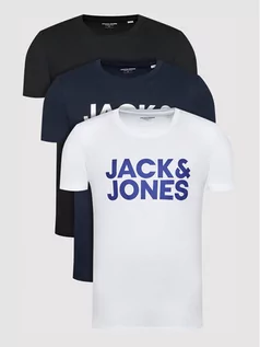 Koszulki męskie - Jones Jack Komplet 3 t-shirtów Corp Logo 12191762 Kolorowy Regular Fit - grafika 1