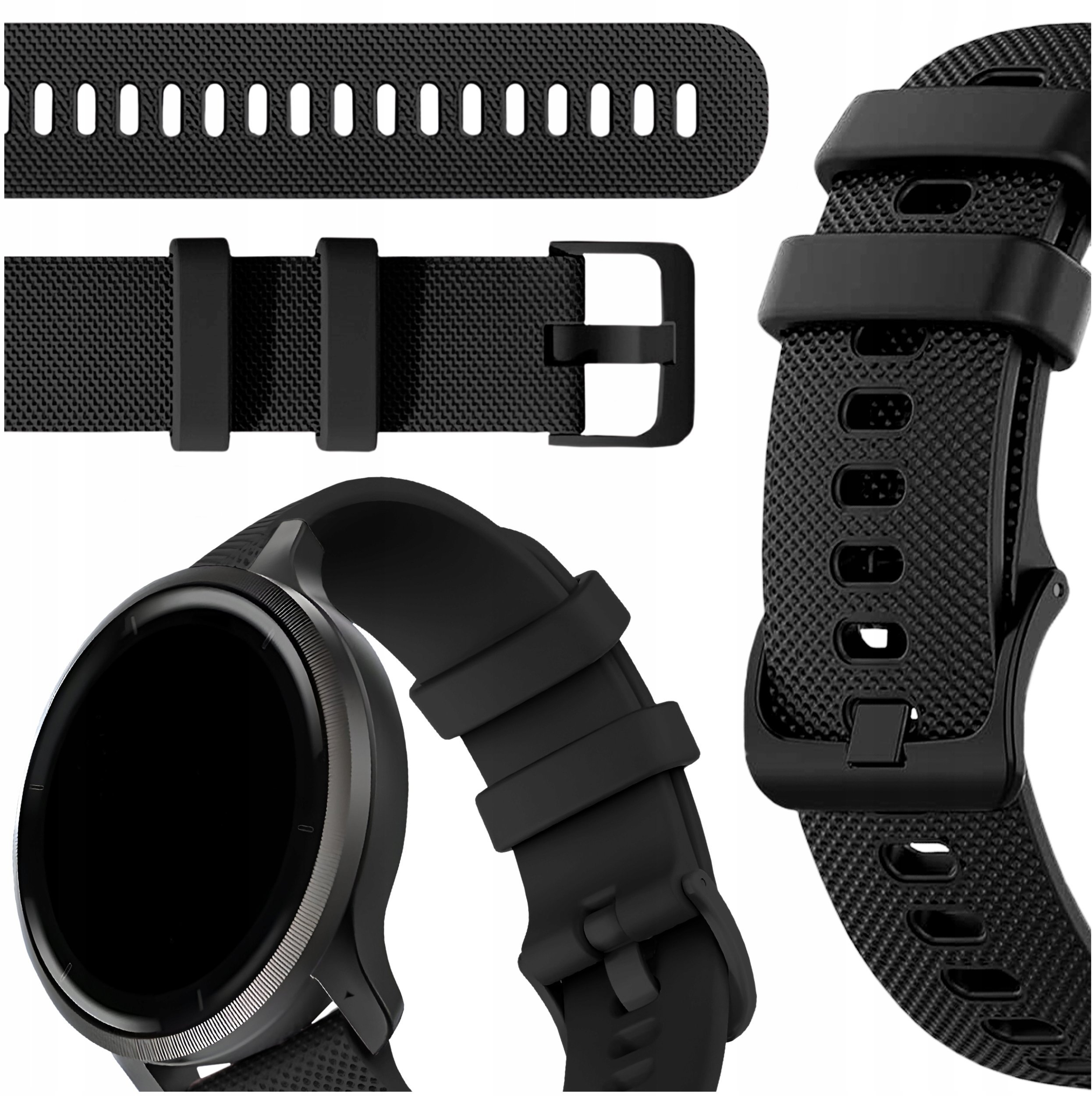 ChronSmarta Pasek ChronSmarta do smartwatch'a Samsung Galaxy Watch 4 5 6 7 Classic Pro Czarny