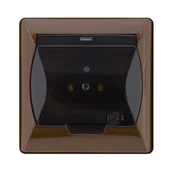 Gniazdka elektryczne - Ospel Gniazdko Akcent IP44 pojedyncze brązowe - miniaturka - grafika 1