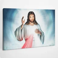 Ikony i obrazy sakralne - Portret Jezus Miłosierny - obraz polycanvas, 60x40 - miniaturka - grafika 1