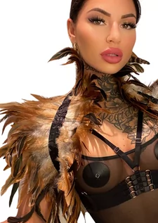 Biżuteria erotyczna - Kinky Diva Feather Shoulder Wrap Natural - grafika 1