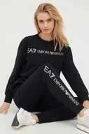 Dresy damskie - EA7 Emporio Armani dres damski kolor czarny - miniaturka - grafika 1