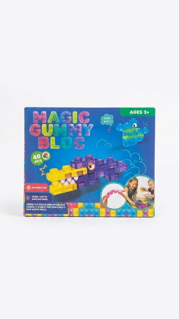 MIĘKKIE KLOCKI SENSORYCZNE KONSTRUKCYJNE MAGIK GUMMY 40 EL.
