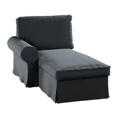 Pokrowce na meble - Pokrowiec na szezlong Ektorp lewy, DEKORIA, grafitowy, 84x166x73 cm - miniaturka - grafika 1