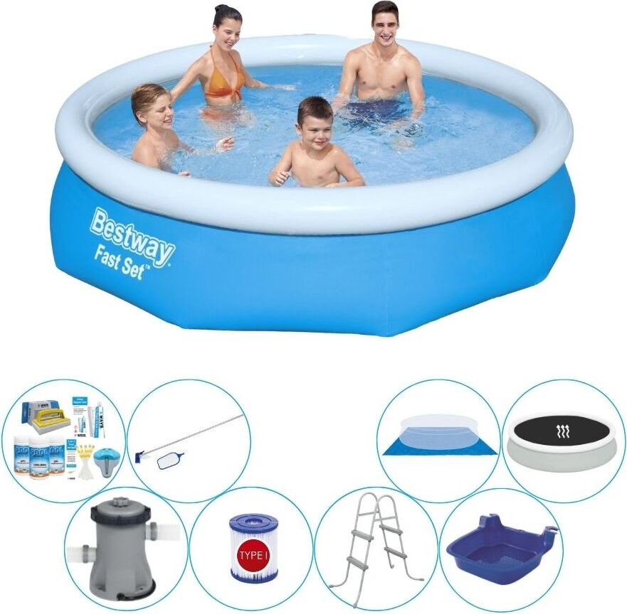 Bestway Fast Set 305x76 cm Beef - Zestaw basenowy Deluxe