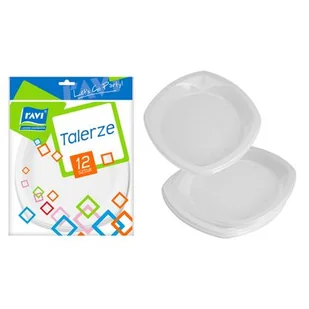 Talerzyk deserowy 17 x 17 cm, 12 sztuk Ravi - Naczynia i sztućce jednorazowe - miniaturka - grafika 1
