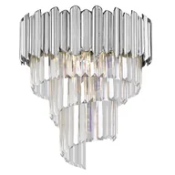 Lampy sufitowe - Sufitowa lampa glamour Gladius srebrna kryształowa do salonu - miniaturka - grafika 1