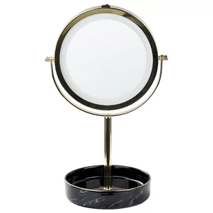 Lusterko kosmetyczne LED ø 26 cm złote z czarnym SAVOIE - Lusterka do makijażu - miniaturka - grafika 1