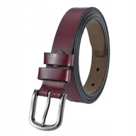 Paski - bordowy PASEK damski skórzany elegancki dodatek do ubrań - miniaturka - grafika 1