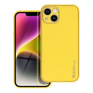 OEM Futerał Leather Case Skórzany Do Iphone 14 Żółty - Etui i futerały do telefonów - miniaturka - grafika 1