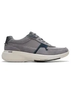 Trampki męskie - Clarks Skórzane sneakersy "Lehman Race" w kolorze szarym - miniaturka - grafika 1