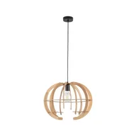 Lampy sufitowe - Venus M lampa wisząca 1xE27 czarna/jasne drewno 6886 - miniaturka - grafika 1