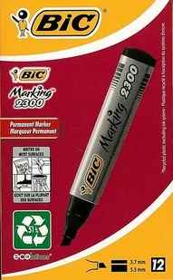 BIC MARKER PERMANENTNY MARKING 2300 CZARNY ŚCIĘTA KOŃCÓWKA PUDEŁKO 12 SZT 820926 - Markery permanentne - miniaturka - grafika 2
