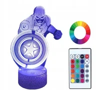 Lampy stojące - Lampka Nocna 3D Led Kapitan Ameryka Grawer Imię - miniaturka - grafika 1