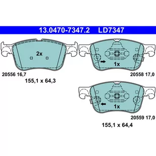 Klocki hamulcowe - komplet ATE 13.0470-7347.2 - Klocki hamulcowe - miniaturka - grafika 1