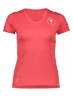 Koszulki sportowe damskie - asics Koszulka sportowa "Marathon Favorite" w kolorze czerwonym - miniaturka - grafika 1