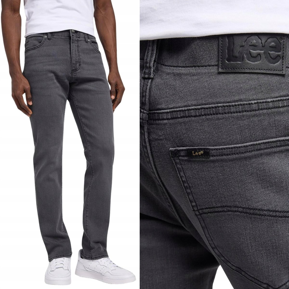 Lee SKINNY FIT XM Copper Extreme Motion WYGODNE RURKI SZARY DżINS W36 L34