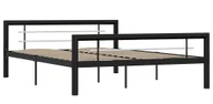 Łóżka - Czarne Industrialne Łóżko Metalowe 120X200 Cm Otin - miniaturka - grafika 1
