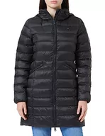 Płaszcze damskie - Tommy Hilfiger Damski płaszcz MW Padded Global Stripe Black, XL, Czarny - miniaturka - grafika 1