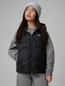 Kurtki i płaszcze dla dziewczynek - 4F Bezrękawnik z wypełnieniem syntetycznym dziewczęcy - czarny 158 (12-13 lat) - miniaturka - grafika 1