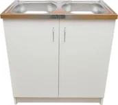Szafki kuchenne - Szafka kuchenna + zlew 80x50 biała - miniaturka - grafika 1