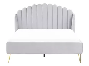 Łóżko welurowe 140 x 200 cm szare AMBILLOU - Łóżka - miniaturka - grafika 4