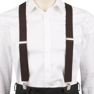 Paski - Szelki do spodni męskie eleganckie mocne V brązowe SZ2 brązowy, beżowy - miniaturka - grafika 1