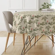 Obrusy i serwetki - Obrus okrągły FLORAL wzór F35 | delikatne czerwone kwiatki średnica 100 cm - miniaturka - grafika 1