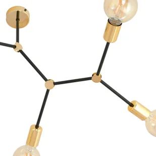 Emibig CODE 6 BLACK 1136/6 lampa sufitowa czarna złote elementy 1136/6 - Lampy sufitowe - miniaturka - grafika 6