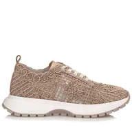 Półbuty damskie - Sneakersy damskie beżowe na platformie Toscanio BK 329 - 38 - miniaturka - grafika 1