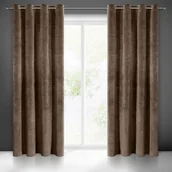 Zasłony - Euro Firany Zasłona 140 x 250 Dekotacyjna Villa Przelotka Brąz Zasłona 140 x 250 Dekotacyjna Villa Przelotka Brąz - miniaturka - grafika 1
