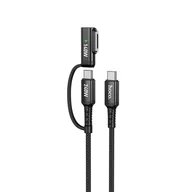 Kable komputerowe i do monitorów - Kabel 2w1 USB C do USB C / Mag3 Hoco 240W 1,8 m U142 czarny - miniaturka - grafika 1