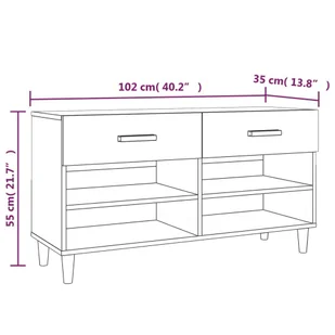 Lumarko Szafka na buty, brązowy dąb, 102x35x55 cm - Szafki na buty - miniaturka - grafika 10