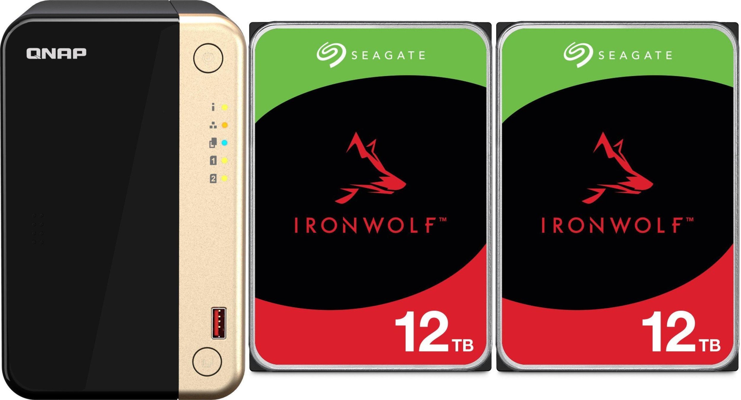 Serwer plików Qnap TS-264-8G + 2x Seagate IronWolf 12TB ST12000VN0008