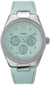 Zegarki damskie - Zegarek Timex TW2V80400 Simone Multifunction Tiffany Blue 38mm Leather Strap - - miniaturka - grafika 1