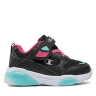 Buty dla dziewczynek - Sneakersy Champion Wave G Td Low Cut Shoe S32781-CHA-KK006 Czarny - miniaturka - grafika 1