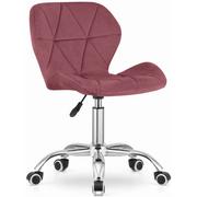 Fotele i krzesła biurowe - Welurowy pikowany fotel obrotowy ciemny róż - Renes 4X - miniaturka - grafika 1