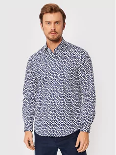 Koszule damskie - Calvin Klein Koszula Print Easy Care K10K109335 Granatowy Fitted Fit - grafika 1
