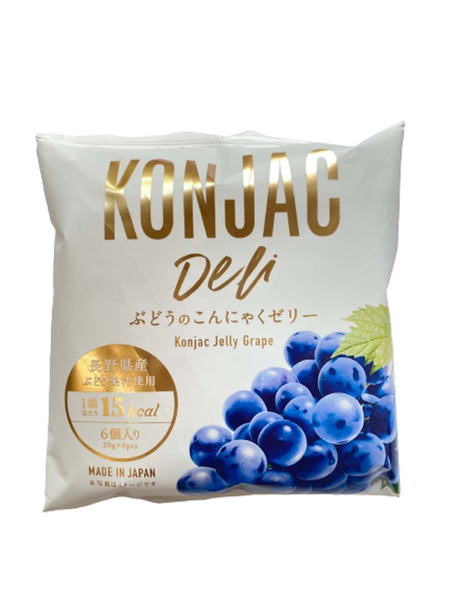 JELLY KONJAC DELI GRAPE - JAPOŃSKIE ŻELKI KONJAKU WINOGRONOWE, IA FOODS 120g