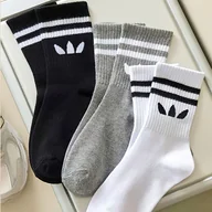 Skarpetki damskie - TEMU 9 Par Eleganckich Skarpet Męskich i Damskich w Jednolitych Kolorach oraz Paski - Zimowe Termiczne Getry, Czarne/Białe/Szare z - miniaturka - grafika 1